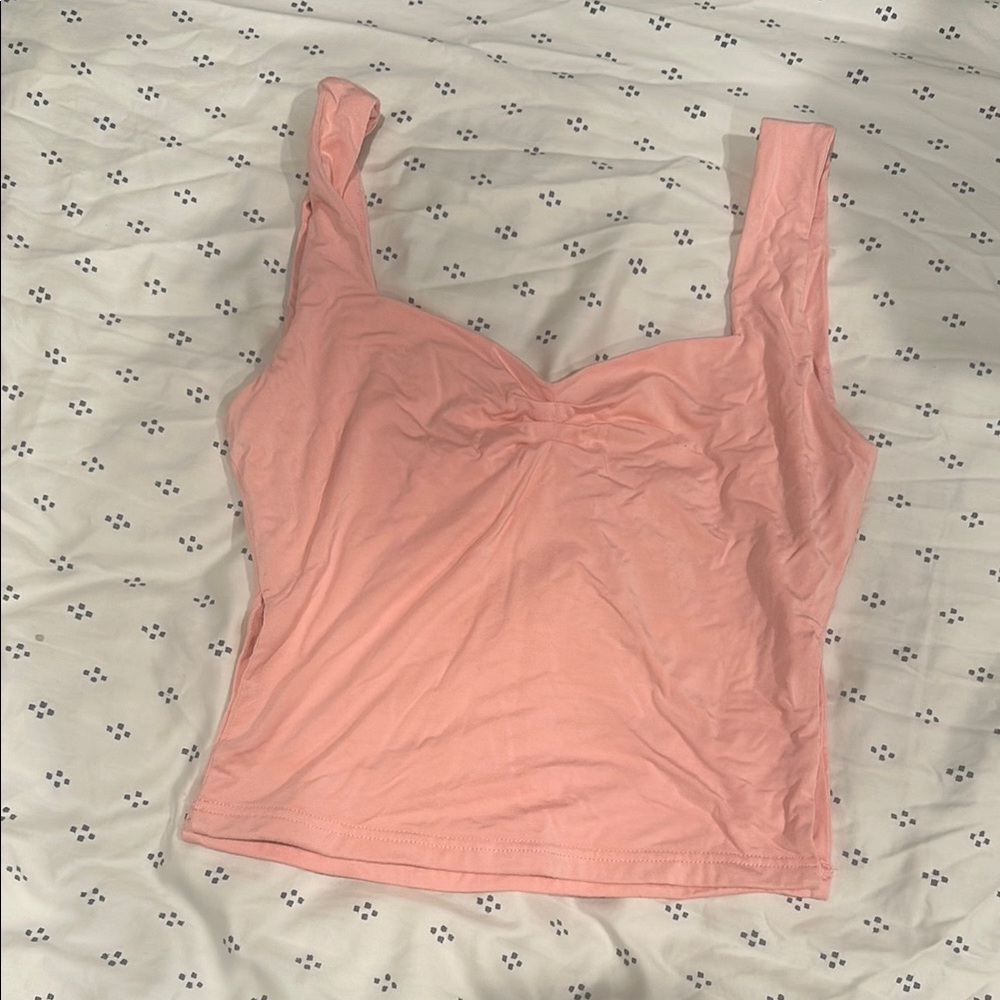 Amazon Orange Sleeveless Fitted Crop Tank Top